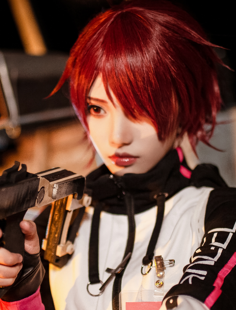 cosplay《明日方舟》能天使,漂亮可人的红发小姐姐
