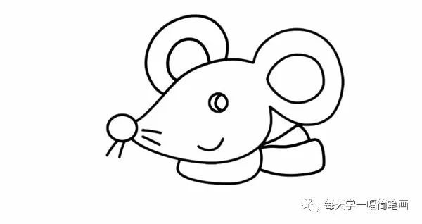每天学一幅简笔画-迎新年的老鼠简笔画画法步骤视频教程
