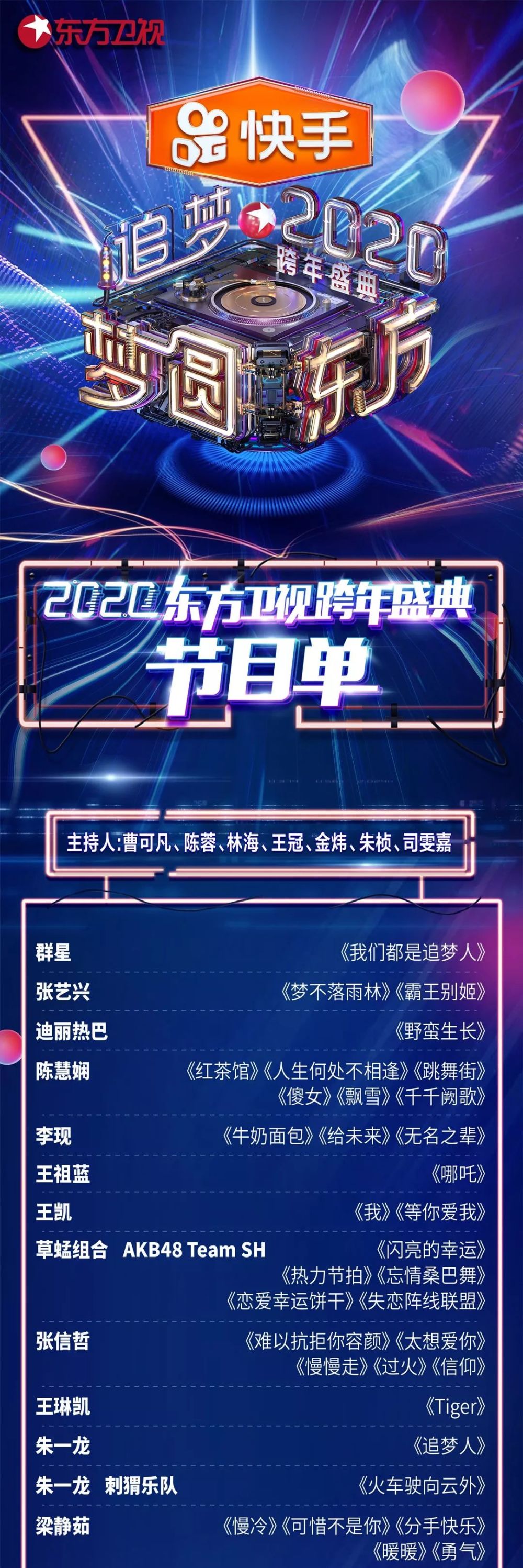 2020跨年盛典节目单火热出炉!把心愿说出来,把梦想唱出来