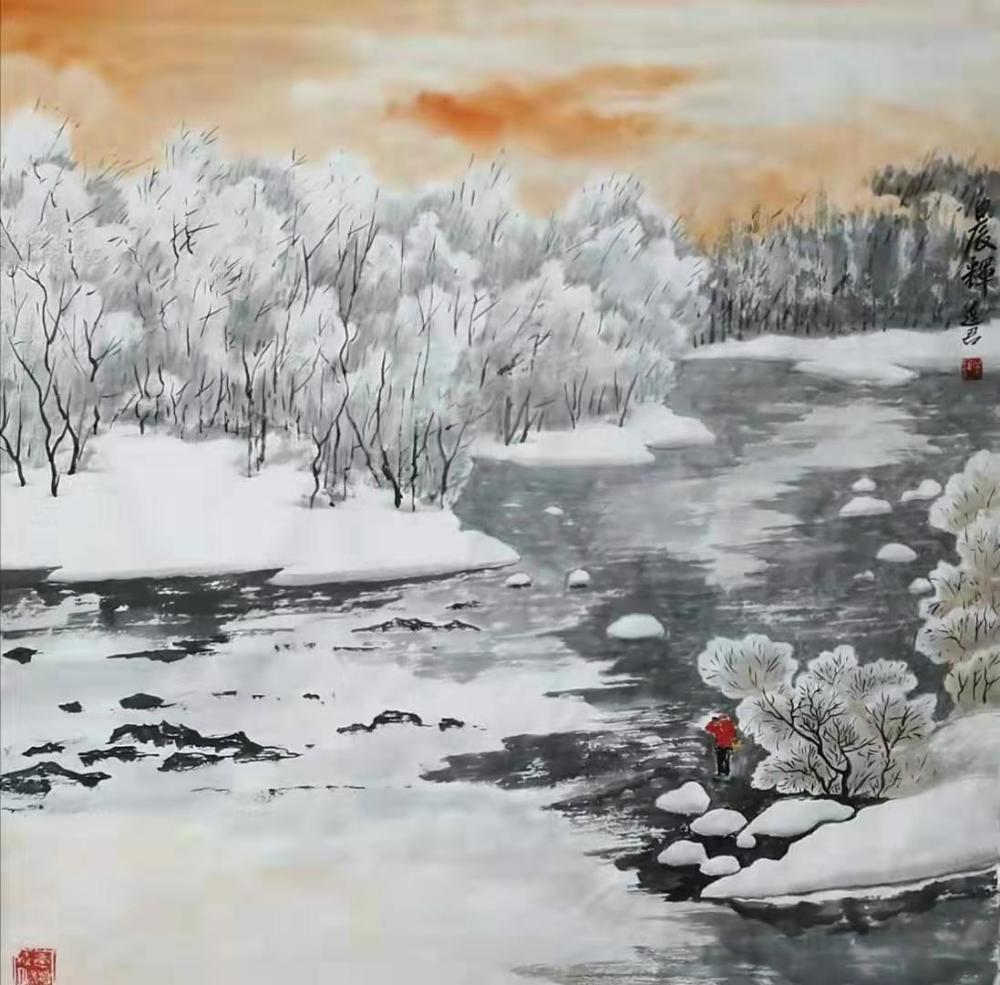 王连君先生迎2020年元旦冰雪山水画作欣赏