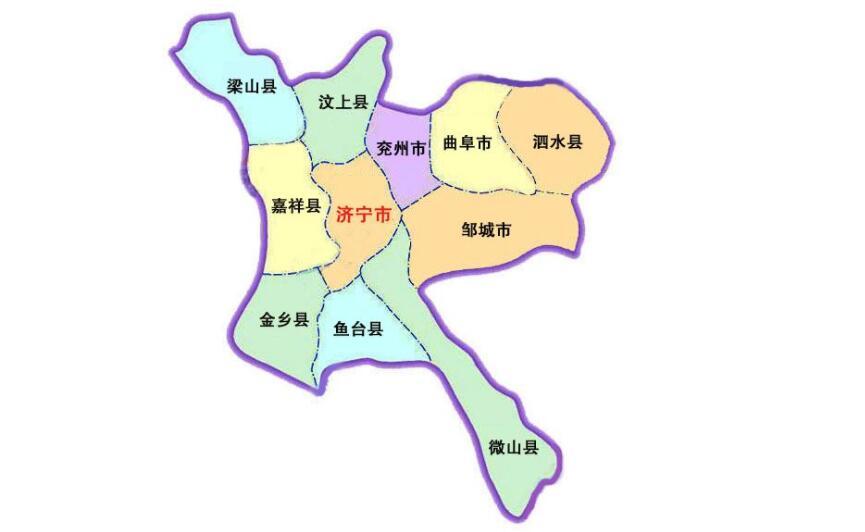 山东济宁地图最狭长的县因湖得名湖占了全县面积的三分之二