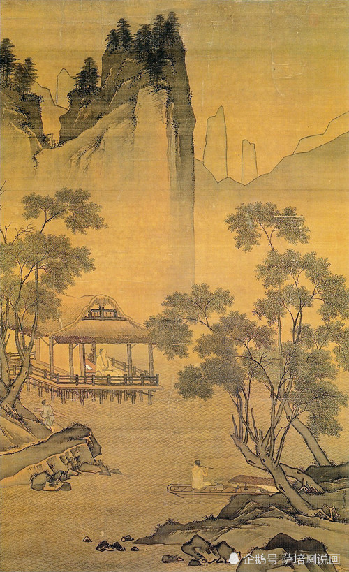 赏一幅古画,聊聊明代文人的生活细节,周臣绘《水阁图》