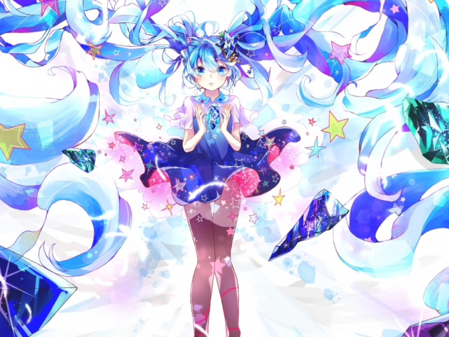 初音未来高清横版人物壁纸,优雅靓丽的小姐姐,唯美动人