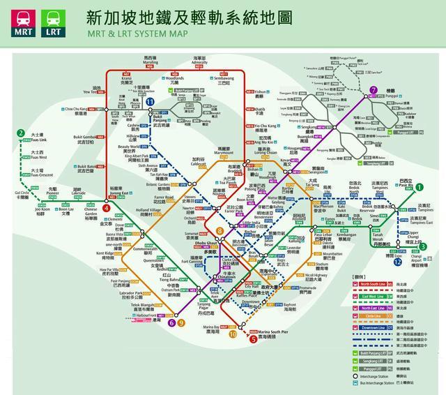 新加坡及轻轨路线图