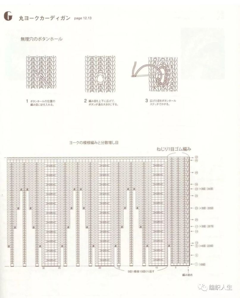 (复古风彩点粗花呢云点棒针育克圆肩开衫)