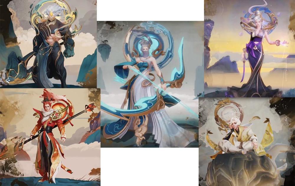 王者荣耀官方公布春节皮肤,五款造型公布,五岳皮肤即将登场
