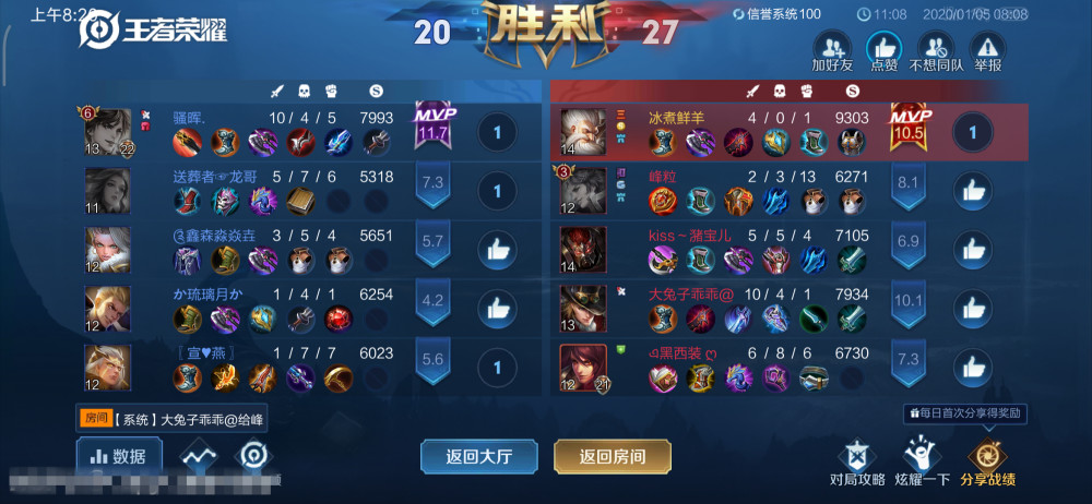 王者荣耀最离谱的mvp,3项数据全队最低,评分却最高!