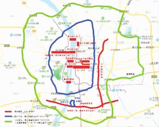 长沙城区渣土车通行区域范围图.