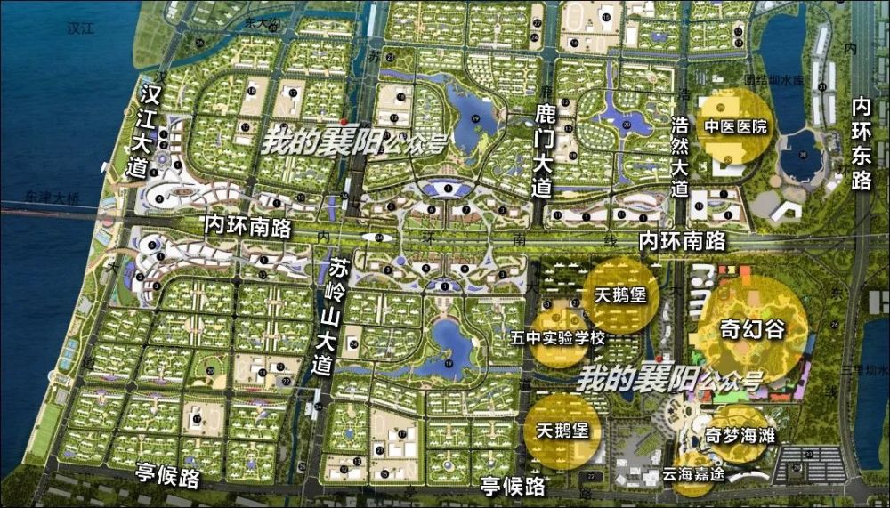 (襄阳华侨城 在建项目布局图 仅供参考)