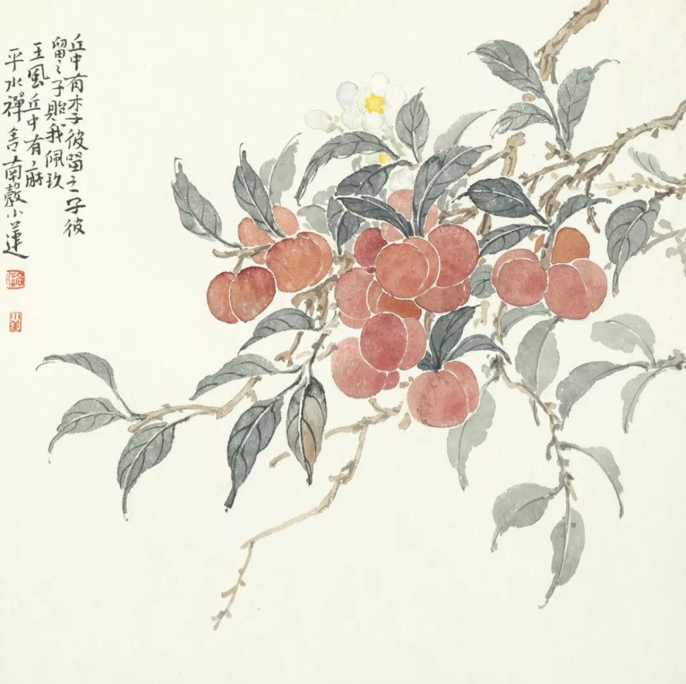 高强 《丘中有李,彼留之子》纸本设色 38×38cm