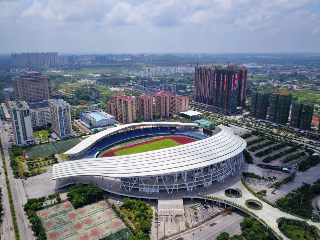 航拍广西钦州市新城区实景