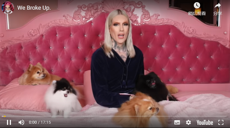 jeffree star与五年男友宣告分手!原因是太红了?