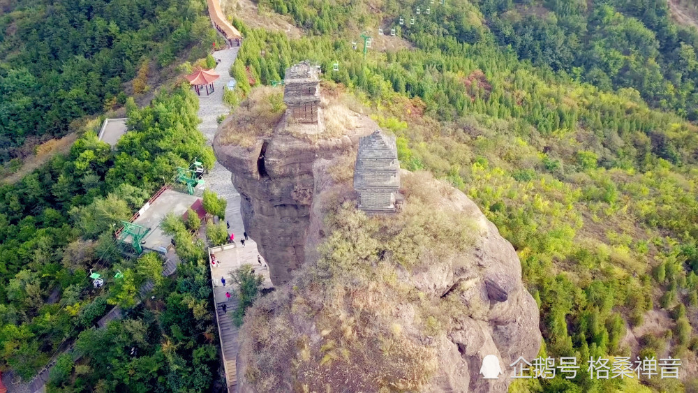 河北承德双塔山风景区,航拍自然奇特的风景游览区,饱眼山川