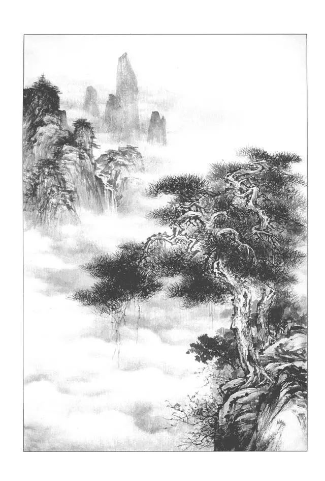 「工笔画素材」白描山水风景