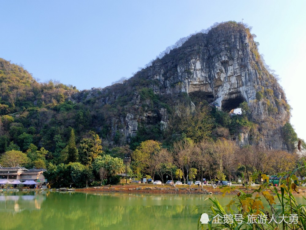 桂林的冬日依然绿水青山,富有情趣的穿山公园风景如画