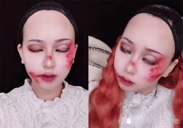 "受伤妆"卸妆,第一眼:隔着屏幕都觉得疼,看到素颜:差点被骗到!