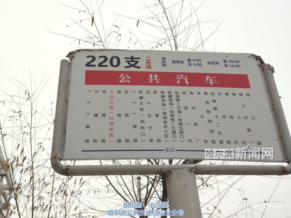 即日起公交220路支线更名253路,请注意避免误乘