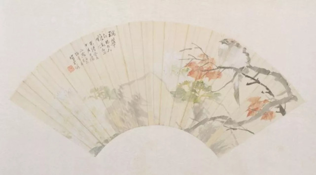 明☆ 惲 寿平 花卉扇面 原寸☆ 故宮博物院 二玄社 中国 扇面画 古玩