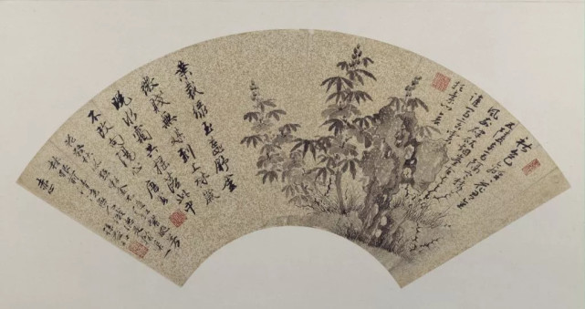 明☆ 惲 寿平 花卉扇面 原寸☆ 故宮博物院 二玄社 中国 扇面画 古玩