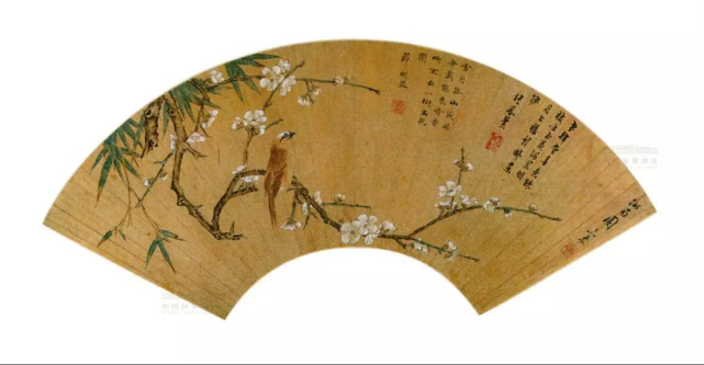 明☆ 惲 寿平 花卉扇面 原寸☆ 故宮博物院 二玄社 中国 扇面画 古玩