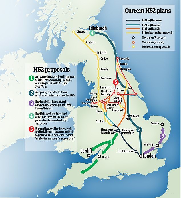 英国正在讨论中的伦敦至英格兰北部高速铁路项目(hs2)最终的耗资可能
