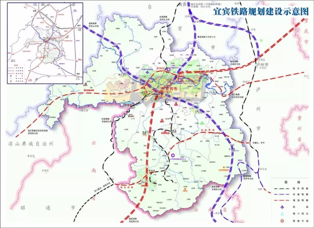 宜宾规划图2020,宜宾市城市规划图 目前规划中高铁站宜宾有11个