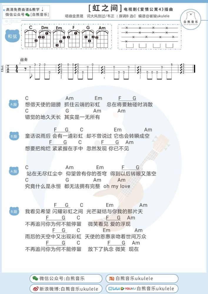 〈我的未来式〉 「爱情公寓」系列原声音乐集/ 尤克里里 吉他弹唱谱