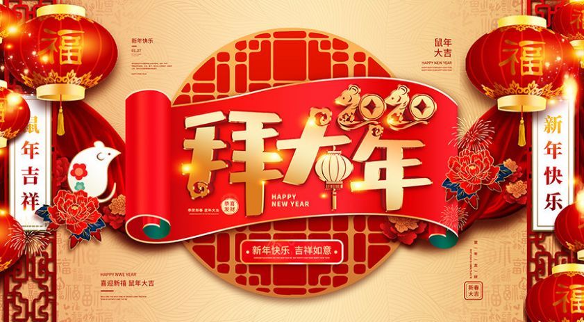 2020春节快乐拜年祝福语动态表情图片,祝春节快乐时时