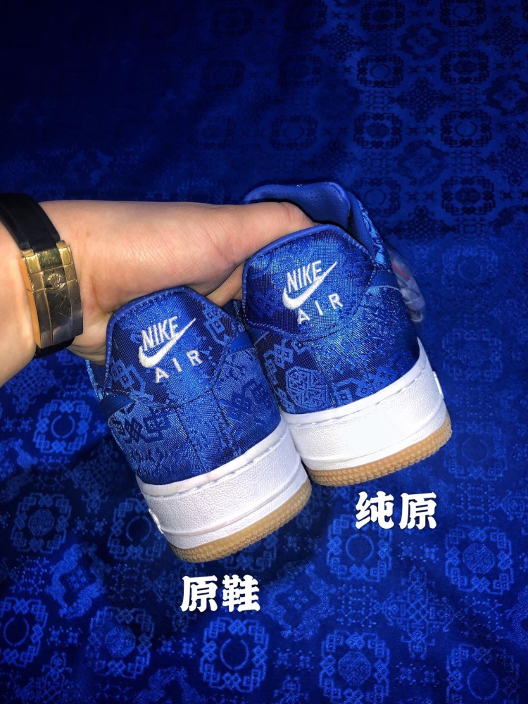 冠希最爱作品 air force 1 蓝丝绸,全方面细节真假对比评测