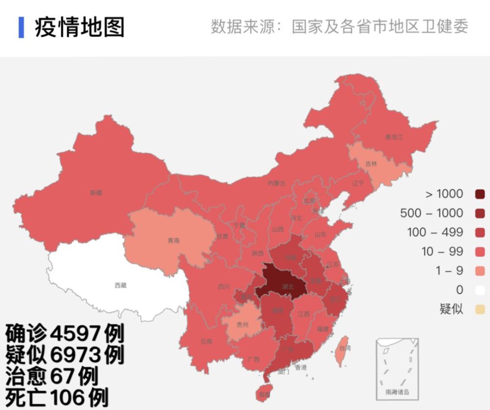 持续关注!最新确诊4597例,全国最新疫情分布图来了