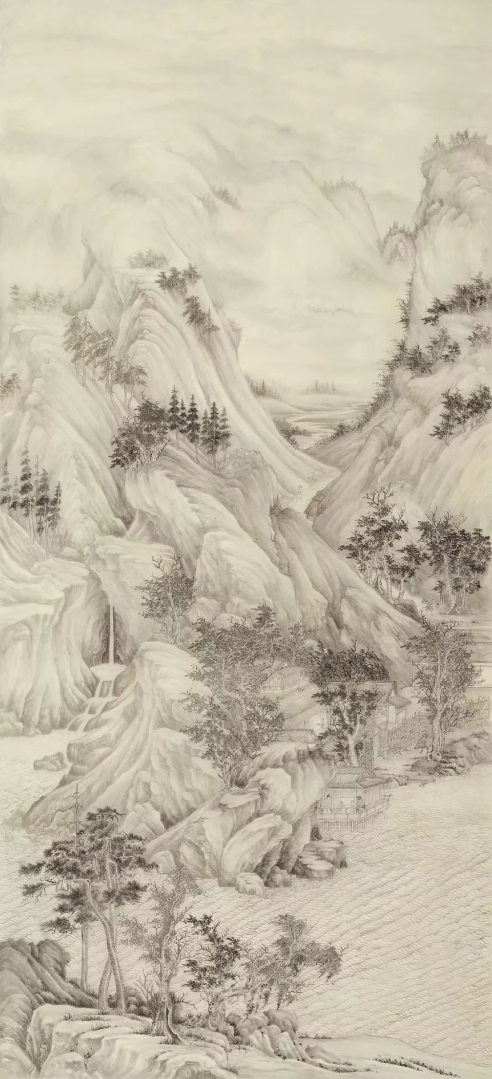 熊岱平 临五代董源《溪岸图》