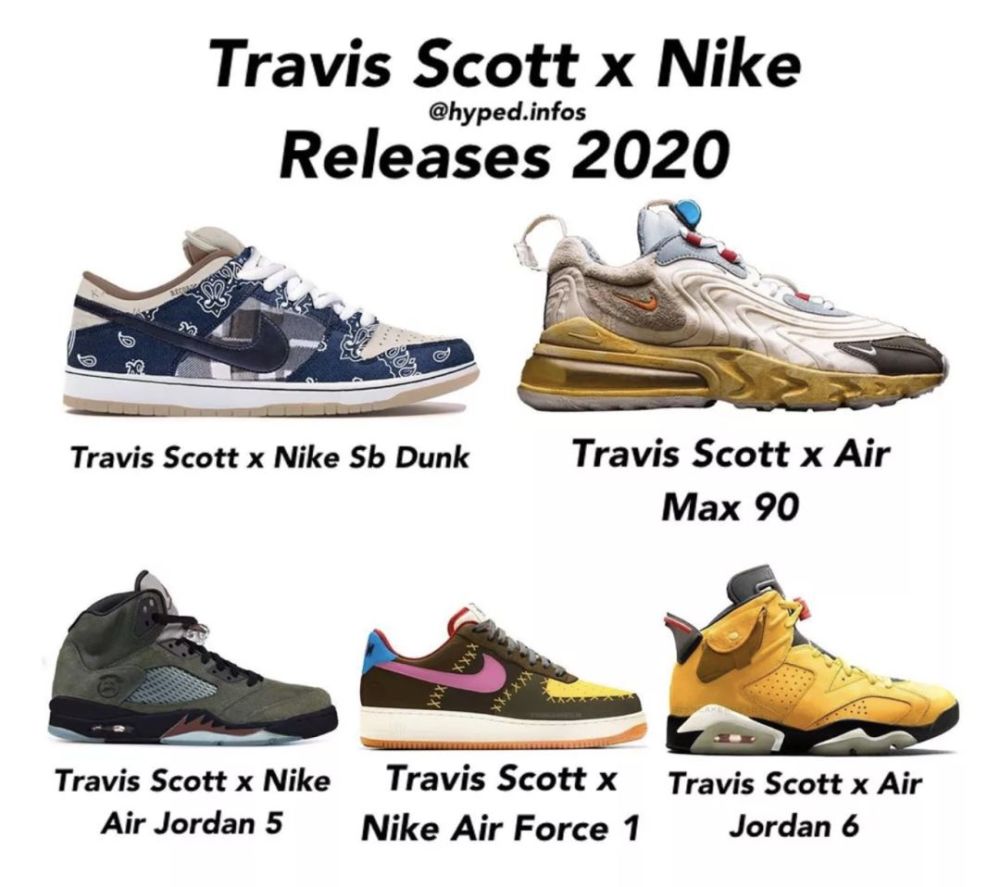 travis scott x nike 联名鞋款盘点 今年还有五双ts联名将发售