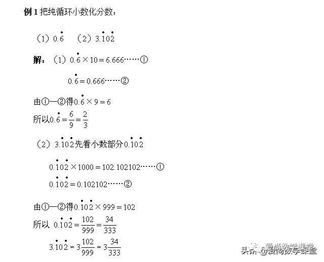 小升初奥数,各种循环小数化成分数的方法归纳,一看就明白