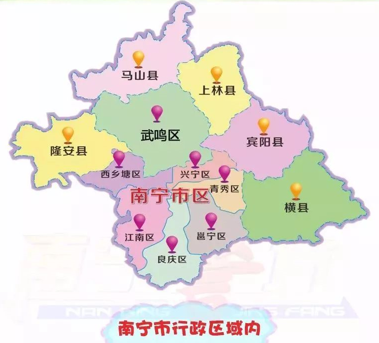 南宁市行政地图