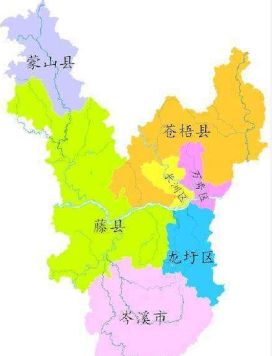 梧州市行政地图