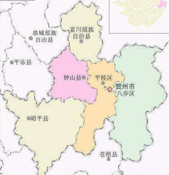 贺州市行政地图