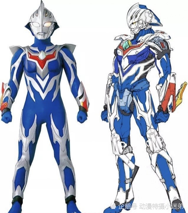 四个机甲形态的奥特曼,两个蓝族奥特曼,两个混合形的奥特曼