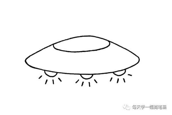 每天学一幅简笔画--外星人飞碟简笔画图片大全