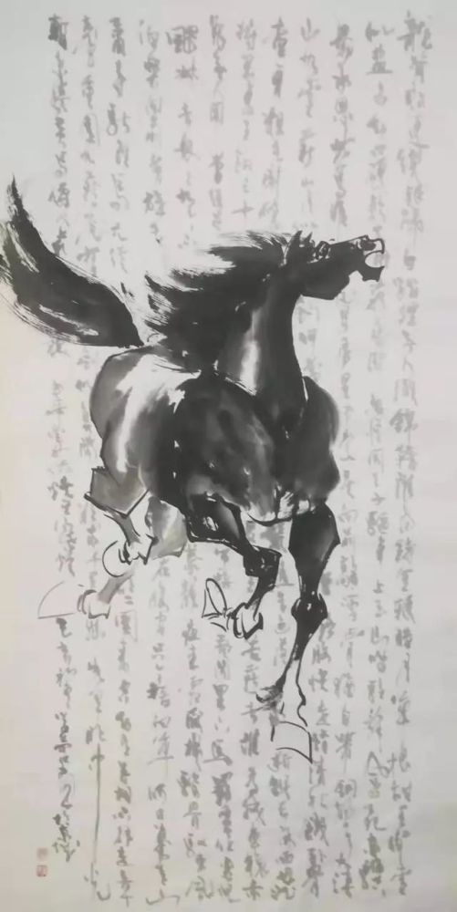 要说当代较为擅长画马的画家,陈老师笔下的马,栩栩如生,在展现骏马的