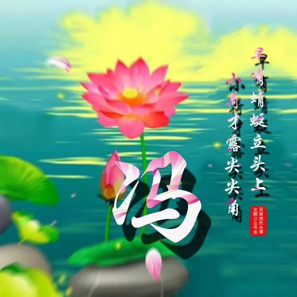 120张"玫瑰花"唯美姓氏头像,漂亮荷花,子道千年情,爱满百年好!