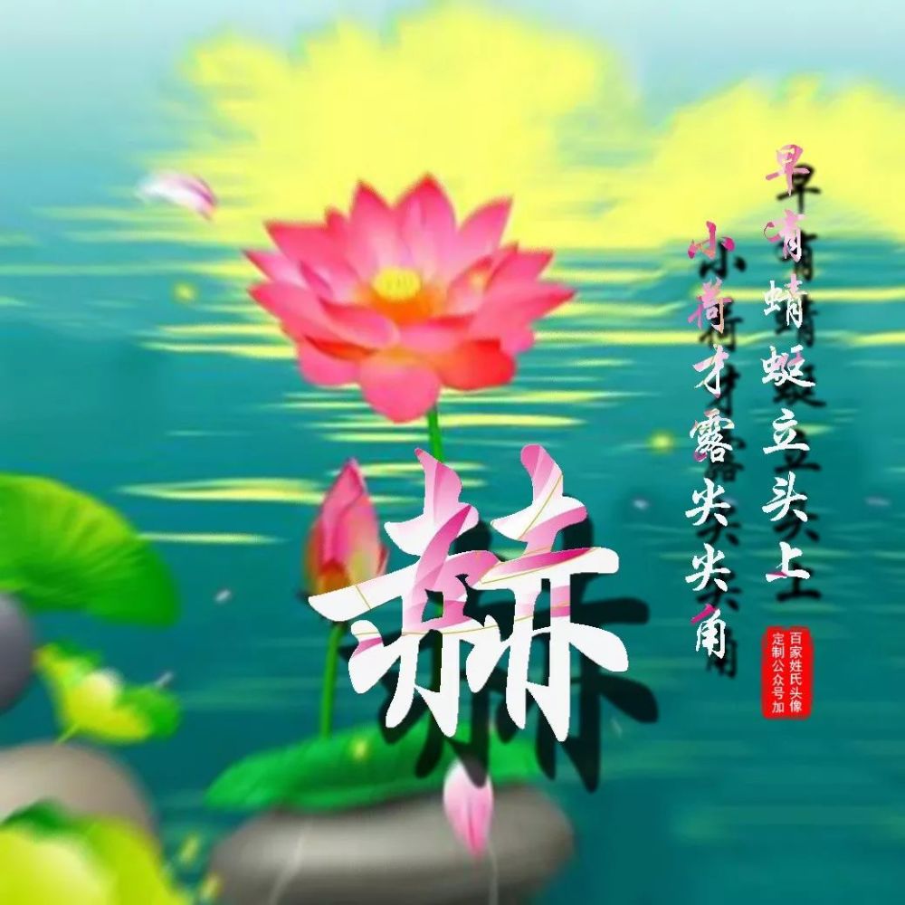 120张"玫瑰花"唯美姓氏头像,漂亮荷花,子道千年情,爱满百年好!