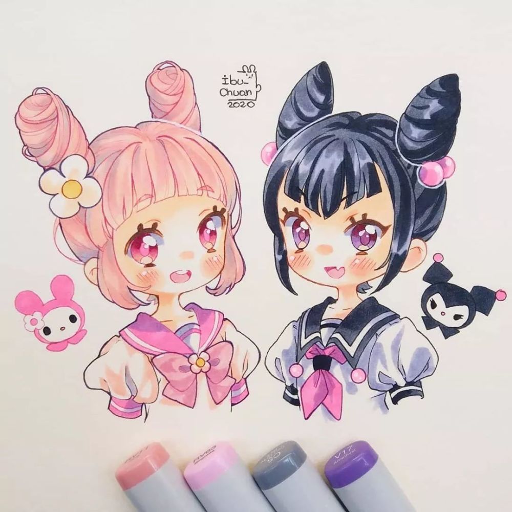 每天学一幅简笔画--卡通马克笔简笔画,颜色纯净漂亮!收藏!