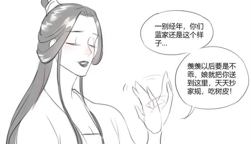 《魔道祖师》藏色散人母子拜访蓝氏,魏婴蓝湛初见,大型真香现场