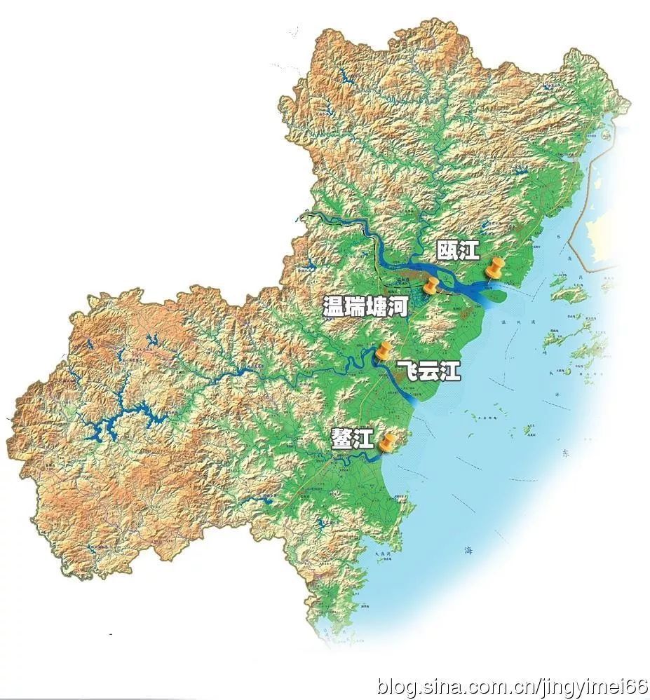 温州市地形图与水系图-及与各县市区详细地形图地形图(topographic