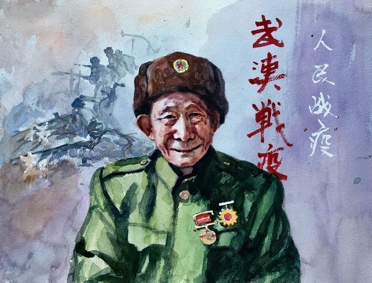 《战"疫"院士钟南山》油画 62cmx60cm 2020年 柴新春
