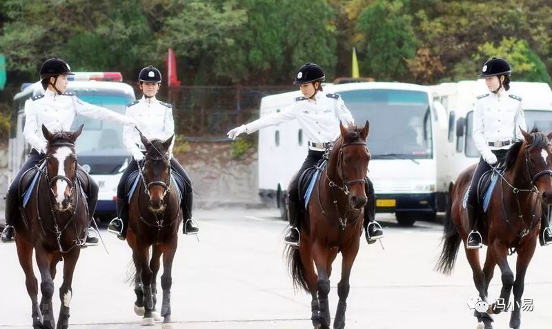 星海广场上的女骑警个个英爽姿飒透露着贵族一般的巾帼之势