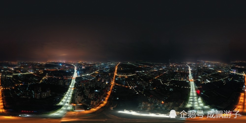 夜拍城市夜景 成都市新都区航拍 美无比震撼,含全景照片