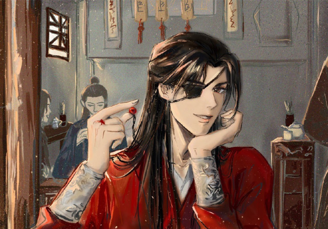 《天官赐福》动画悦神立绘,衣服华丽挺还原,就是这朵