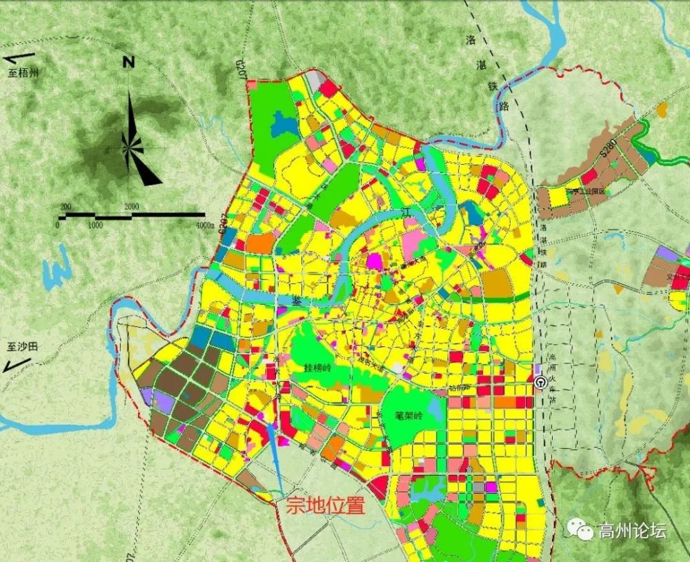 宗地坐落:高州市石仔岭金福花园东侧(冼太大道大转盘旁) 宗地面积