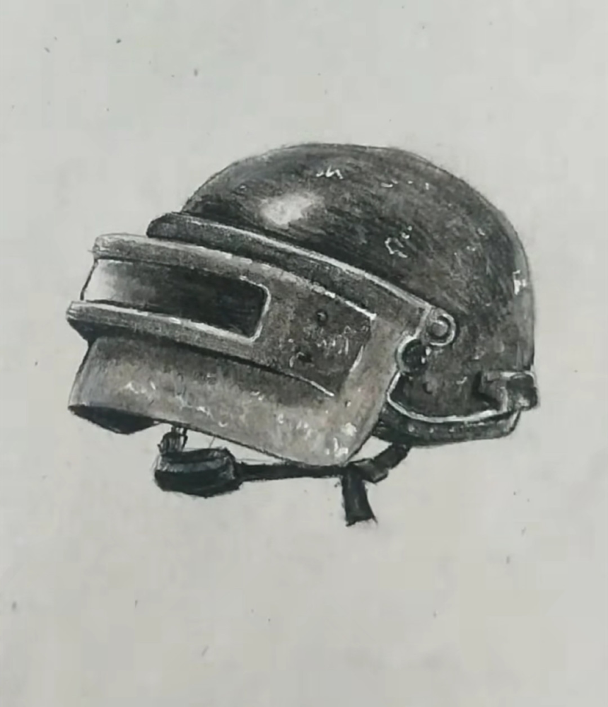 美术生手绘"三级头",开始:画的真不像,成品:吃鸡全靠